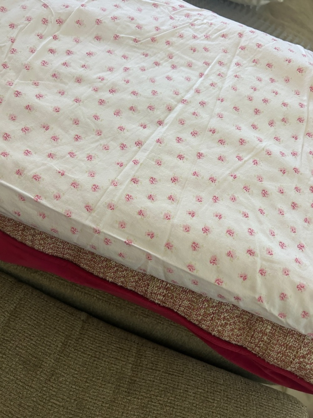 💚 SIMPLY SHABBY CHIC Mon Ami twin flat sheet Pink Roses